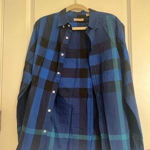 Mens Burberry blue button up size M authentic